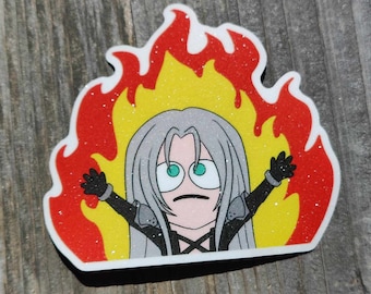 Final Fantasy VII FF7R Sephiroth on Fire Vinyl Sticker
