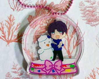 Love and Deepspace LADS Rafayel Winter Snow Glob Acrylic Keychain Charm ornament