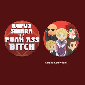 Final Fantasy VII FF7 Rufus Turks 3 in Large Buttons