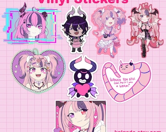 Ironmouse and Bubi Indie Vtuber Vinyl Stickers