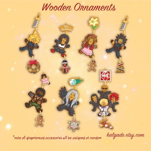 Final Fantasy VII FF7 Gingerbread Christmas Cookies Wooden Ornament Keychain