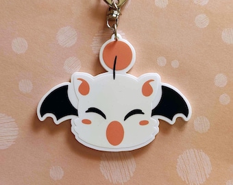 Final Fantasy XIV FF14 Moogle Acrylic Keychain Charm