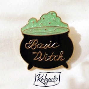 Basic witch enamel glitter pin