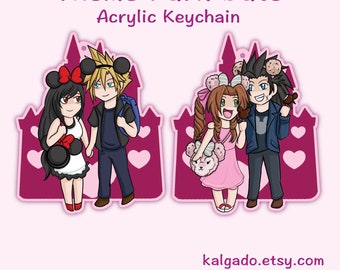 Final Fantasy VII FFVII FF7 Zerith Cloti Theme Park Date Acrylic Keychain Charm