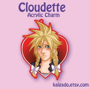 FInal Fantasy VII FFVII FF7 Cloudette Cloud Strife Acrylic Keychain Charm