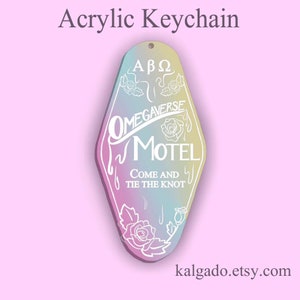 A/B/O Omegaverse Motel Acrylic Keychain Charm Hotel Motel Keychain