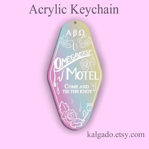 A/B/O Omegaverse Motel Acrylic Keychain Charm Hotel Motel Keychain