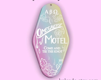 A/B/O Omegaverse Motel Acrylic Keychain Charm Hotel Motel Keychain