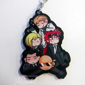 Final Fantasy VII FFVII FF7 Pile of Turks Acrylic Keychain Charm