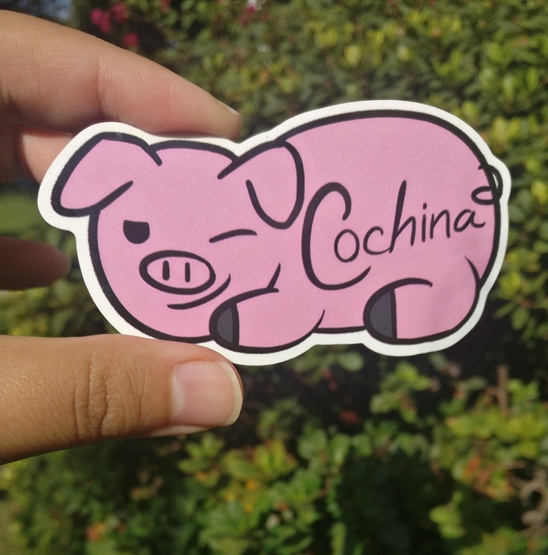 Cochina Pig Spanish Chicana Sticker image 1
