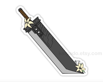 Final Fantasy VII FF7 Buster Sword Zack Fair Cloud Strife Vinyl Sticker