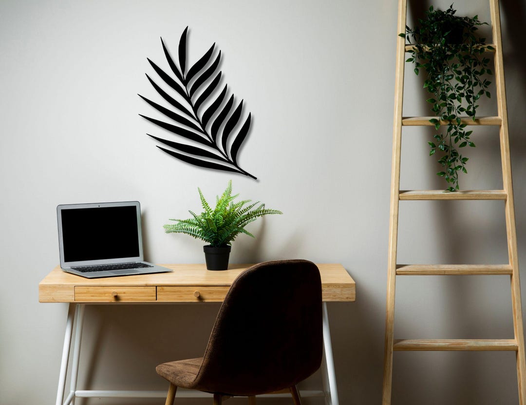 Minimalist Palm Leaf Metal Wall Art – Botanical Tropical Frond Decor - Etsy