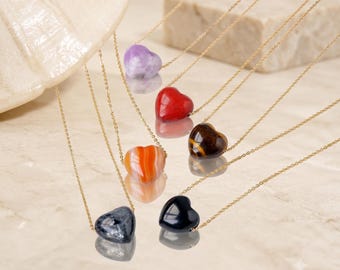 Grote helende kristallen ketting, ruwe stenen hanger, draadgewikkelde natuurlijke kristallen sieraden