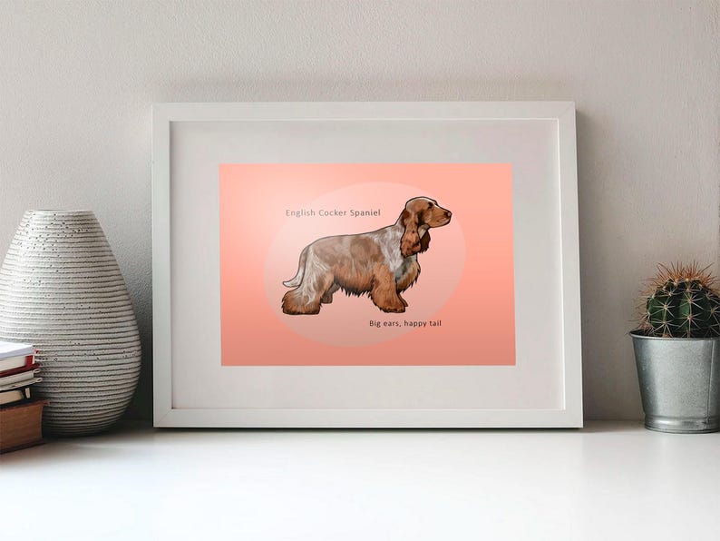 English Cocker Spaniel Poster Printable, Dog Wall Art - Etsy