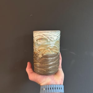 Riverbed Sculpted Vase, Zen Wave Ceramic, Handmade Wabi Sabi Pottery