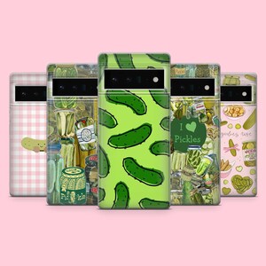 Funda para teléfono con diseño divertido de pepinillo encurtido para Google Pixel 10, 10 Pro, 9, 9 Pro, 8A, 8, 7A, Samsung S26, S25, S24 Fe, A16, iPhone 16, 15