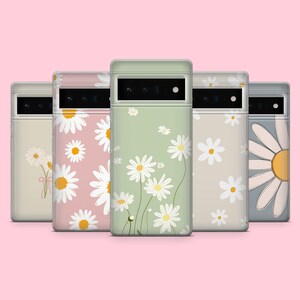 Daisy Phone Case White Wildflower Cover for Google Pixel 10, 10Pro, 9, 9Pro, 8A, 8, 7A, 6A, Samsung S26, S25, S24Fe, A16, iPhone 16, 15
