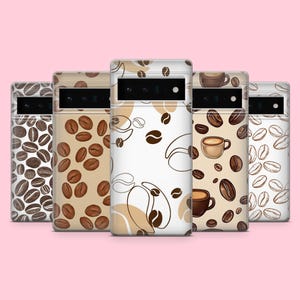Coffee Beans Phone Case Coffee Lover Cover for Google Pixel 10, 10Pro, 9, 9Pro, 8A, 8, 7A, 6A, Samsung S26, S25, S24Fe, A16, iPhone 16, 15