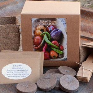 Heirloom Vegetable Seeds, Easy to Grow Vegetable Garden Kit, Great for Containers and Small Space Gardens