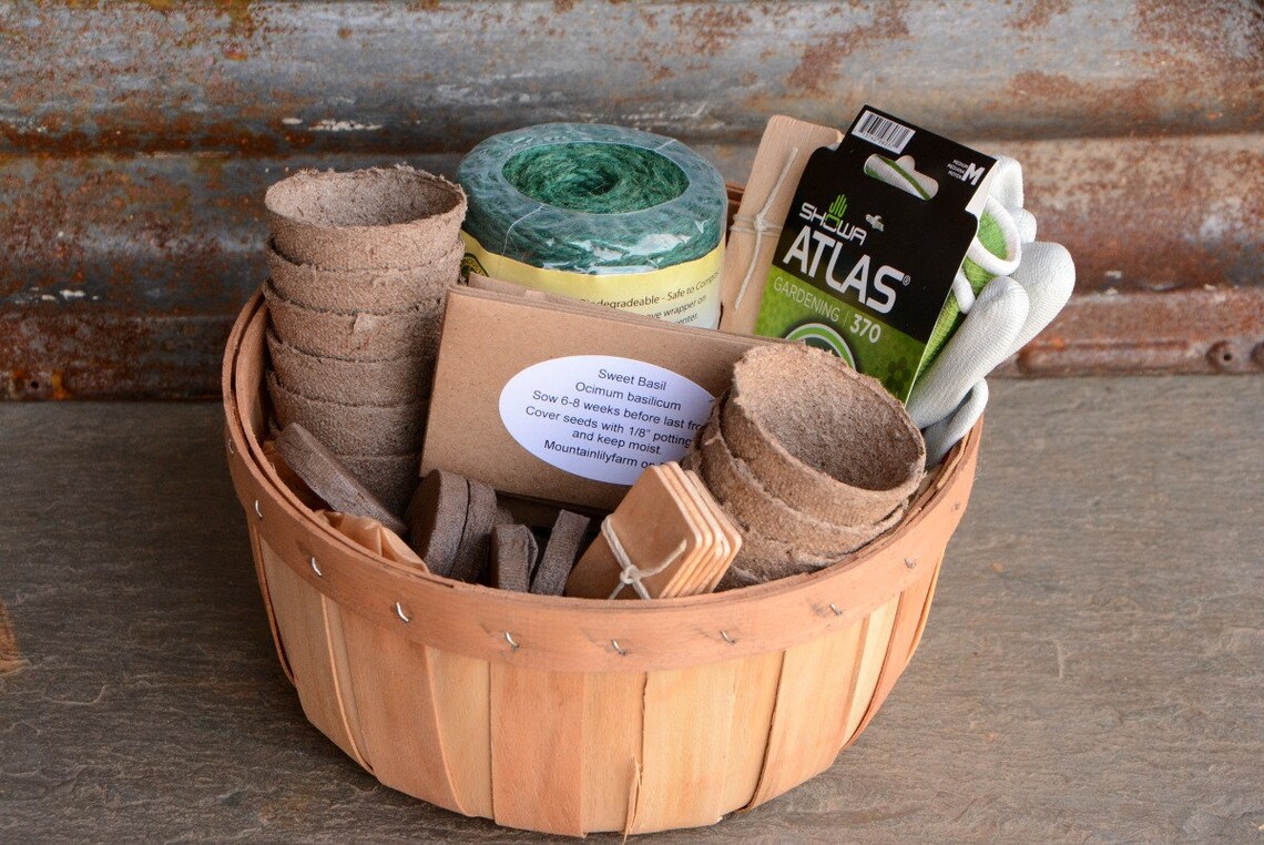 Garden Gift Basket Heirloom Seeds and Garden Supplies Great Etsy