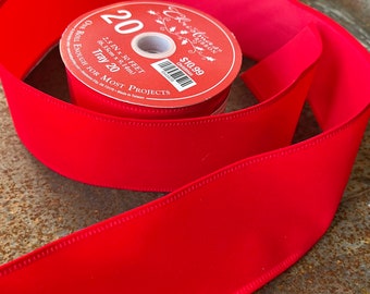 Red Velvet Ribbon, Wide Ribbon for Holiday Decoration