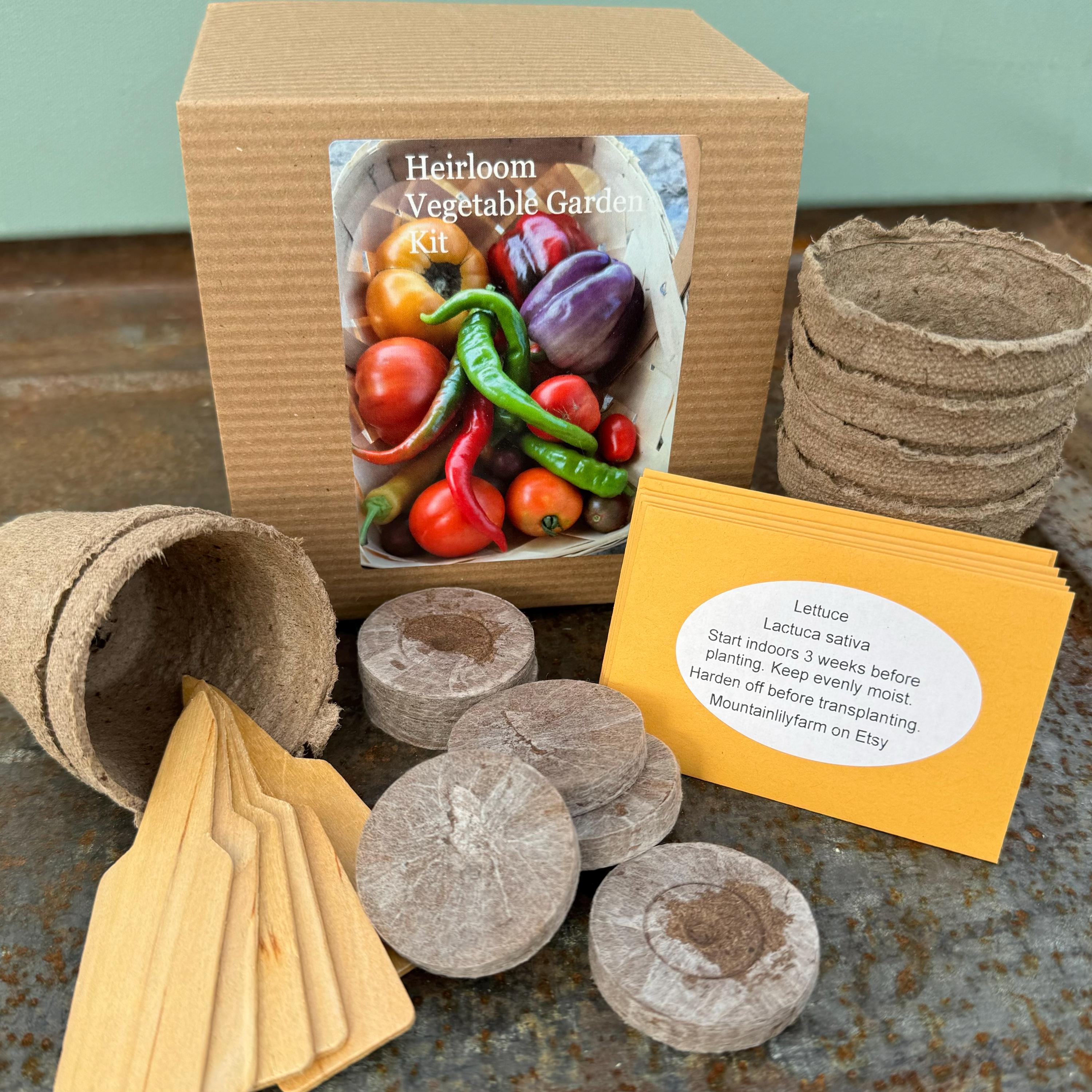 Vegetable Garden Seed Kit, Seeds for Heirloom Vegetables and Garden Growing Supplies