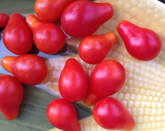 Cherry Tomato Seed, Red Pear Tomato Seeds, Heirloom Tomato Garden, Easy to Grow Cherry Tomatoes, Non GMO Vegetable Seeds, Red Pear Cherry