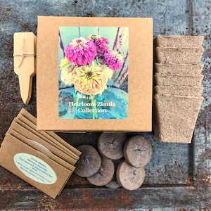Heirloom Zinnia Seed Kit, Zinnia Seeds for Butterfly Gardens or Cut Flower Gardens