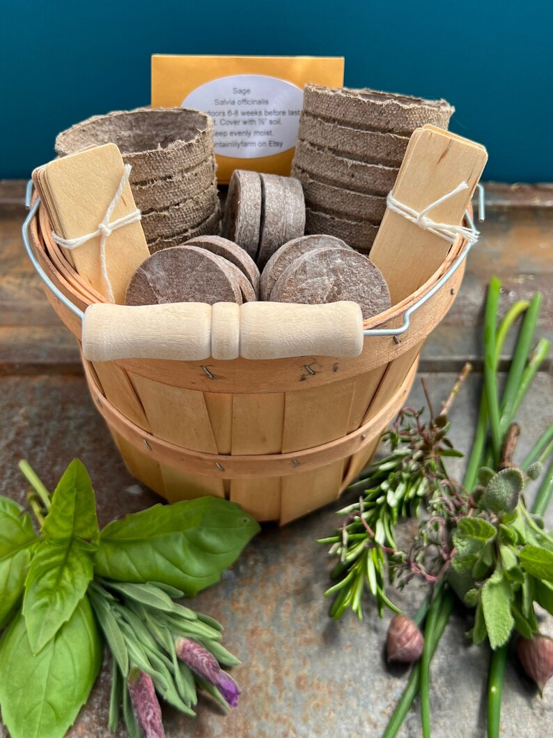 Herb Garden Gift Basket Heirloom Seeds and Garden Supplies in Etsy
