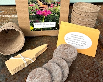 Butterfly Garden Seed Kit, Seeds and Garden Supplies for DIY Butterfly Garden, Great Gift for Gardener