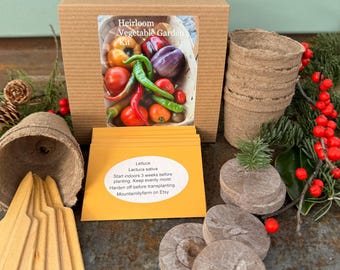 Vegetable Garden Seed Kit, Seeds for Heirloom Vegetables and Garden Growing Supplies