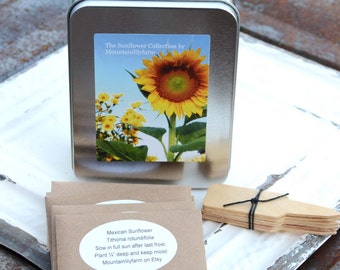 Sunflower Seed Collection in Gift Box, Easy to Grow Annual Sunflowers, Great Gift for Gardener or Housewarming Gift