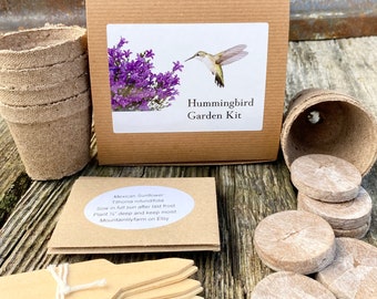 Hummingbird Garden Gift Set, Grow Your Own Hummingbird Garden, Gift for Gardener