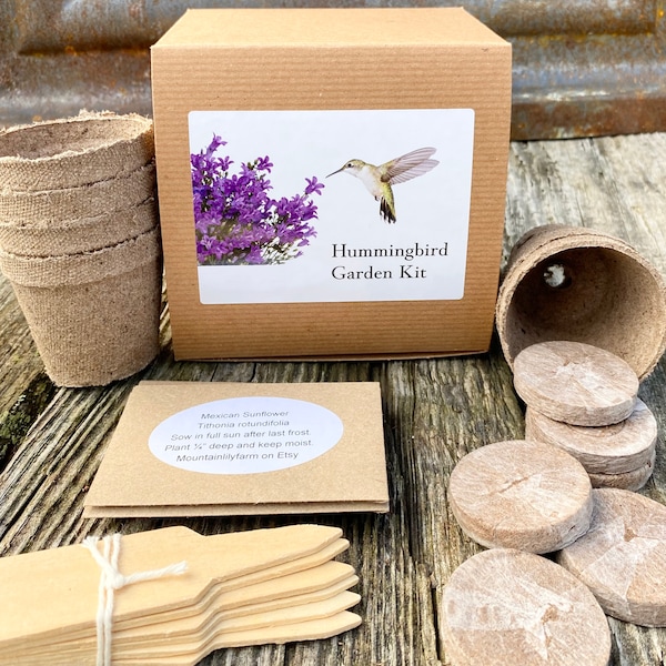 Hummingbird Garden Gift Set, Grow Your Own Hummingbird Garden, Gift for Gardener