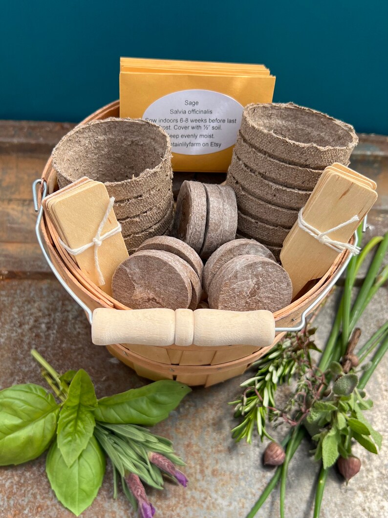 Herb Garden Gift Basket Heirloom Seeds and Garden Supplies in Etsy