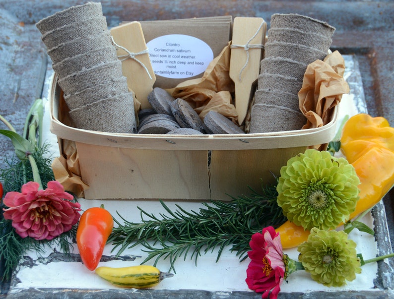 Garden Gift Basket, Heirloom Vegetable Seeds with Garden Supplies, Great Housewarming Gift No Gift Box