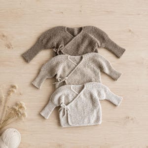 Baby Wrap Jacket Knitting Pattern | Seamless Top-Down Cardigan | Raglan Jacket with I-Cord | PDF Pattern