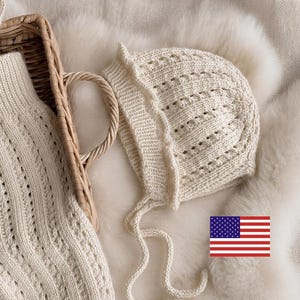 Knitting Pattern Baby Bonnet PDF∙Newborn Knitting∙Knit Newborn Bonnet∙Baby Hat Knitting Pattern∙Newborn Hat