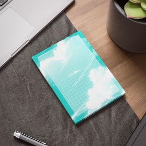 Cloud Grid Post it Note Pads Aqua Sky Sticky Notes for Planning and Journaling