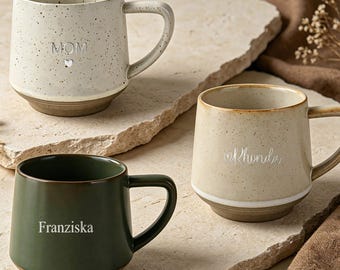 Mug en céramique personnalisé avec votre texte, Mug à café en faïence personnalisé, Mug gravé, Idée cadeau personnalisé, Cadeau d'anniversaire pour lui ou elle