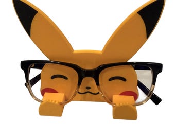 Soporte para gafas de Pikachu, soporte para gafas de sol de anime, expositor de gafas de escritorio, decoración para habitación friki, regalo para gamers y fans de Pokémon.