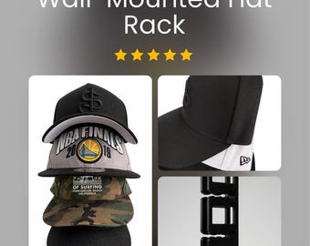 3D Printed Hat Rack Wall Mount, Baseball Cap Holder Organizer Set (2-Pack)