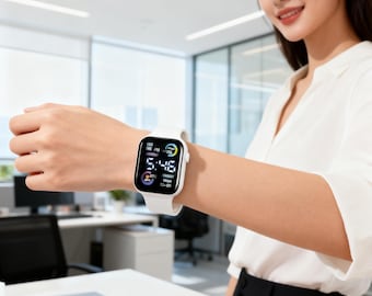 女性向けスマートウォッチ、ジュエリースタイル、ダイヤモンドアクセント付き、5-in-1 Bluetoothスポーツ