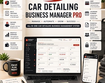 Car Detailing Business Manager Pro | Offline HTML CRM, Booking, Client Tracker