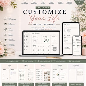Customizable HTML Digital Planner | Editable Productivity Tool (Instant Download)