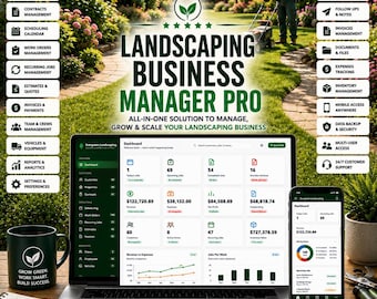 Landscaping Business Manager Pro, Offline HTML Landscaping Management System, Scheduling, Work Orders, CRM & Invoices