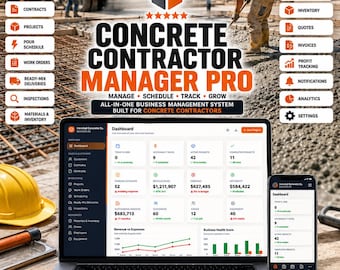 Concrete Contractor Manager Pro, Offline Business System (Digital Download)