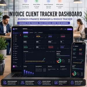 Invoice Client Tracker Dashboard | Business Finance Manager (Offline App, HTML)