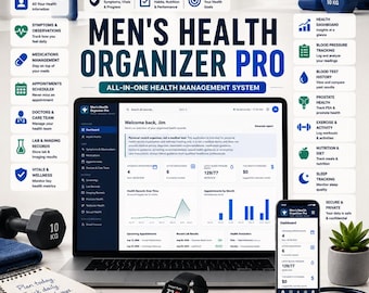 Men's Health Organizer Pro | Offline HTML Health Records Manager (Digital Download)
