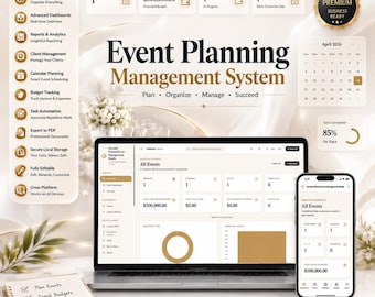 Event Planning Management System | Wedding, Corporate, Private Organizer (Digital Download)